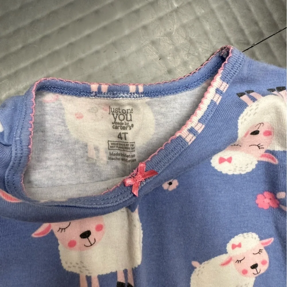 Just one you by Carters purple sheep pajamas size 4T